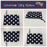 Zip Clutch / Purse / Bag / Pouch - Navy Spot Zip Clutch / Purse / Bag / Pouch - Navy Spot